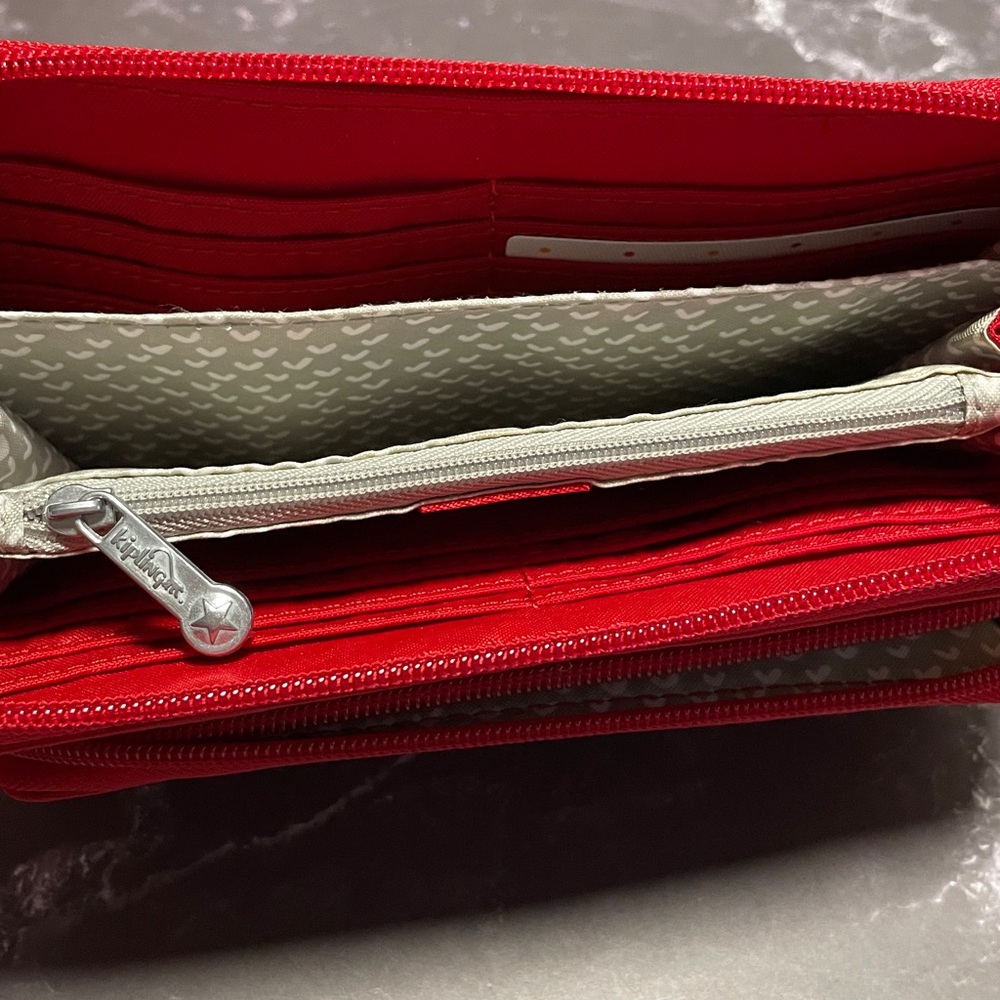 NWT Kipling Imogen Cherry Red Zip Around Wallet π π - Picture 7 of 14